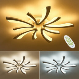 Living And Home 5 Lamp Unique V Shaped Acrylic Led Semi Flush Mount Ceiling Light Fixture Dimmable - thumbnail 4