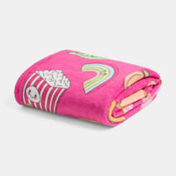 Ohs Sweetie Pies Flannel Fleece Throw Blanket Soft Bedspread, Magenta - 125 X 150 Cm - thumbnail 3