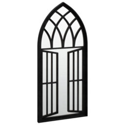 Berkfield Garden Mirror Black 100X45 Cm Iron For Outdoor Use - thumbnail 3