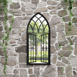 Berkfield Garden Mirror Black 100X45 Cm Iron For Outdoor Use - thumbnail 1