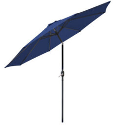 VRUC 2.7M Blue Outdoor Parasol - Crank Up & Tilt Garden Parasol Umbrella And Base - thumbnail 3