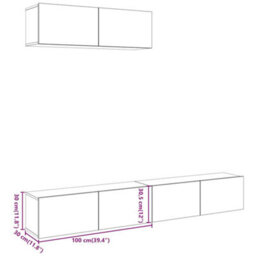 Berkfield Wall Mounted Tv Cabinets 3 Pcs Artisan Oak 100X30X30 Cm Engineered Wood - thumbnail 7