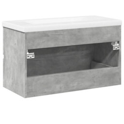 Berkfield Durable 2 Piece Bathroom Furniture Set Concrete Grey Engineered Wood - thumbnail 6