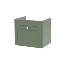 Hudson Reed Classique Wall Hung 1 Drawer Unit, 500mm-Satin Green - thumbnail 1