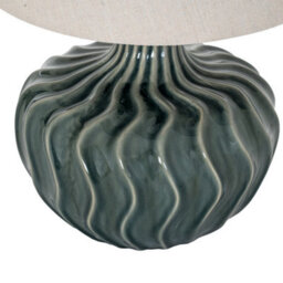 Hill Interiors Veyla Table Lamp With Linen Shade - Ceramic - L33 X W33 X H51 Cm - Black - thumbnail 3