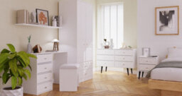 Toledo 5 Drawer Tallboy In White Matt (Ready Assembled) - thumbnail 6
