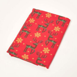 Homescapes Red Reindeer 100% Cotton Round Christmas Tablecloth 178 Cm - thumbnail 5