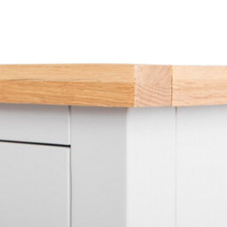 Farro Grey 85Cm Console Table With Drawer - Painted With Oak Top - By Roseland Furniture - thumbnail 4