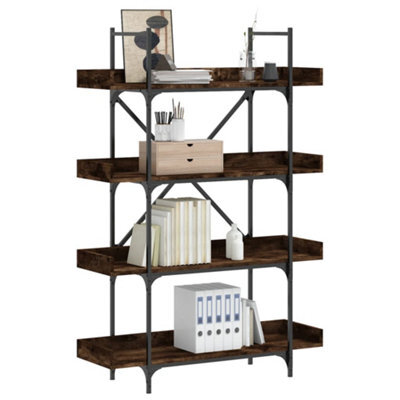 Berkfield Bookcase 4-Tier Smoked Oak 100X33X145.5 Cm Engineered Wood - image 1
