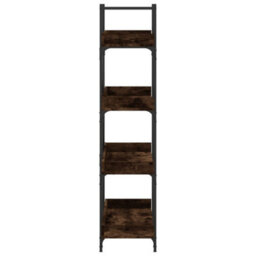 Berkfield Bookcase 4-Tier Smoked Oak 100X33X145.5 Cm Engineered Wood - thumbnail 5