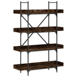 Berkfield Bookcase 4-Tier Smoked Oak 100X33X145.5 Cm Engineered Wood - thumbnail 2