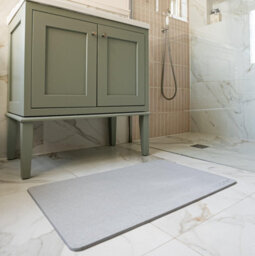 Wudumat Plus - Pastel Grey - Extra Large Diatomite Stone Mat - Xl Diatomaceous Earth Bath Mat - 80X50Cm