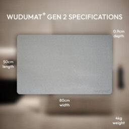 Wudumat Plus - Pastel Grey - Extra Large Diatomite Stone Mat - Xl Diatomaceous Earth Bath Mat - 80X50Cm - thumbnail 2