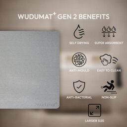 Wudumat Plus - Pastel Grey - Extra Large Diatomite Stone Mat - Xl Diatomaceous Earth Bath Mat - 80X50Cm - thumbnail 3