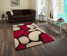 Smart Living Modern Hand Carved Multicolour Soft Thick Stone Area Rug - 160X230Cm - Brown Red - thumbnail 1