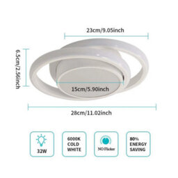 32W Modern Ceiling Lights Led Chandeliers Cold White Light Living Room Bedroom - thumbnail 2