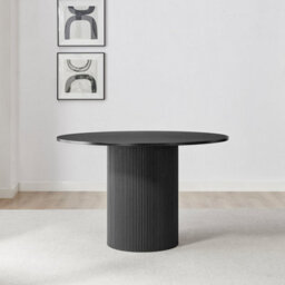 Furniturebox Uk Penrose Black Round Dining Table & 4 Cream Beaumont Chairs - thumbnail 4
