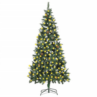 Berkfield Artificial Christmas Tree With Leds&pine Cones 210 Cm - image 1