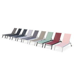 Sweeek. Pair Of Multi-Position Aluminium Sun Loungers With Wheels Elsa Anthracite 191X55X94 Cm - thumbnail 7