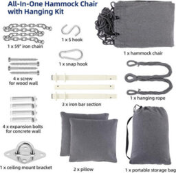 Hammock Hanging Rope Chair Swing W/cushion 150Kg Max Porch Indoor Outdoor Hangin - thumbnail 3
