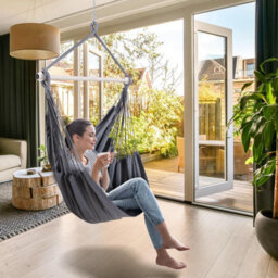 Hammock Hanging Rope Chair Swing W/cushion 150Kg Max Porch Indoor Outdoor Hangin - thumbnail 7