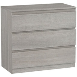 Homcom Chest Of Drawers, 3 Drawer Storage Cabinet Unit For Bedroom, Grey - thumbnail 2