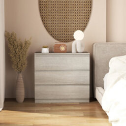 Homcom Chest Of Drawers, 3 Drawer Storage Cabinet Unit For Bedroom, Grey - thumbnail 9