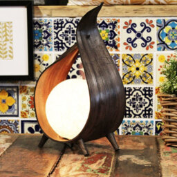Chocolate Coconut Twist Lamp Handmade Decorative Ambient Lighting - thumbnail 3