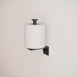 Cosmic Toilet Roll Holder, Black Matt, Wall-Mounted, 9 Cm. Collection Metric - thumbnail 3