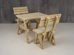 Arbor Garden Solutions Victoria Wooden Picnic Bench And Table Set, Space-Saving Outdoor Dining Set With Backrest (4Ft, Natural Finish) - thumbnail 2