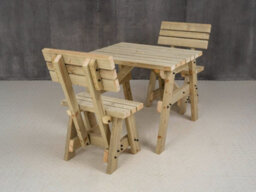 Arbor Garden Solutions Victoria Wooden Picnic Bench And Table Set, Space-Saving Outdoor Dining Set With Backrest (4Ft, Natural Finish) - thumbnail 5
