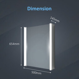 iBathUK Modern Design Led Illuminated Bathroom Cabinet With Bluetooth Speakers + Shaver Socket 500mm X 650mm - thumbnail 5
