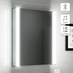 iBathUK Modern Design Led Illuminated Bathroom Cabinet With Bluetooth Speakers + Shaver Socket 500mm X 650mm - thumbnail 6