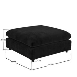 Solace+Co Asher U Shape Corner Sofa Bundle Black Velvet - thumbnail 8