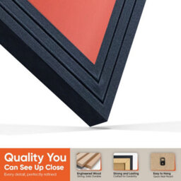 "AK Frames 25X17"" Black Step Vinyl Record Frame With Poppy Red Mount For 12 Inch Lp Cover & Disc - Overlapped Design" - thumbnail 3