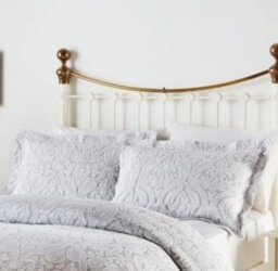 Just So Home Bella Grey White Brocade Jacquard Cotton Rich Matelasse Bedspread (King) - thumbnail 2