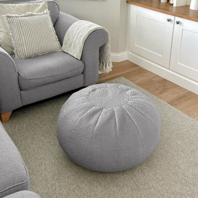 rucomfy Beanbags Rucomfy Indoor Snug Grey Pouffe - Comfortable Bean Bag Footstool - image 1