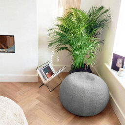 rucomfy Beanbags Rucomfy Indoor Snug Grey Pouffe - Comfortable Bean Bag Footstool - thumbnail 2
