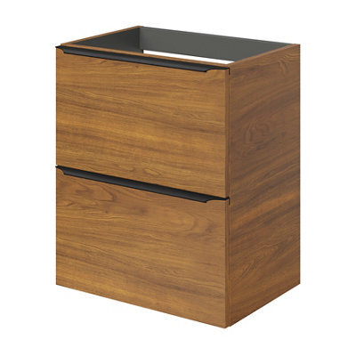 GoodHome Imandra Slimline Walnut Effect Wall-Mounted Bathroom Cabinet (H) 600mm (W) 500mm - image 1