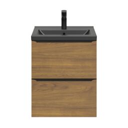 GoodHome Imandra Slimline Walnut Effect Wall-Mounted Bathroom Cabinet (H) 600mm (W) 500mm - thumbnail 3
