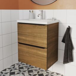 GoodHome Imandra Slimline Walnut Effect Wall-Mounted Bathroom Cabinet (H) 600mm (W) 500mm - thumbnail 6
