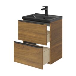 GoodHome Imandra Slimline Walnut Effect Wall-Mounted Bathroom Cabinet (H) 600mm (W) 500mm - thumbnail 4
