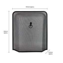 JVL Black Steel Fire Guard Screen Quantock Spark Fireplace Cover 61Cm X 54Cm X 10Cm - thumbnail 9