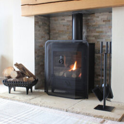 JVL Black Steel Fire Guard Screen Quantock Spark Fireplace Cover 61Cm X 54Cm X 10Cm - thumbnail 8