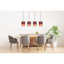 Luminosa Lighting Luminosa Gorley Bar Pendant Ceiling Light Matt Black Blackberry Glass Shade 4X E27 - thumbnail 7