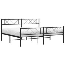 Berkfield Metal Bed Frame With Headboard And Footboard Black Super King Size - thumbnail 3