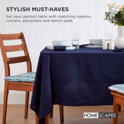 Homescapes Navy Blue Seat Pads Or Cotton Chair Cushions 40X40 Cm, Set Of 6 Plain Chair Pads For Dining, Kitchen Or Outdoor - thumbnail 7