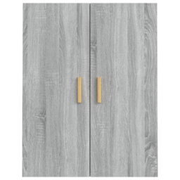 Berkfield Hanging Wall Cabinet Grey Sonoma 69.5X34X90 Cm - thumbnail 6