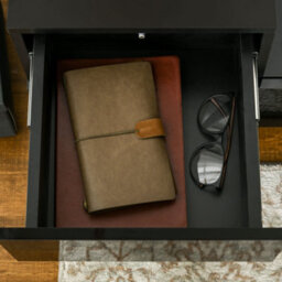 Homcom High Gloss Front Bedside Table Nightstand With Led Light Remote Black - thumbnail 9