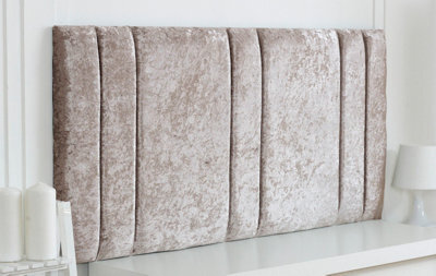 "Adore Designs Milano Crushed Velvet 6Ft Super King 20"" Headboard - Champagne"